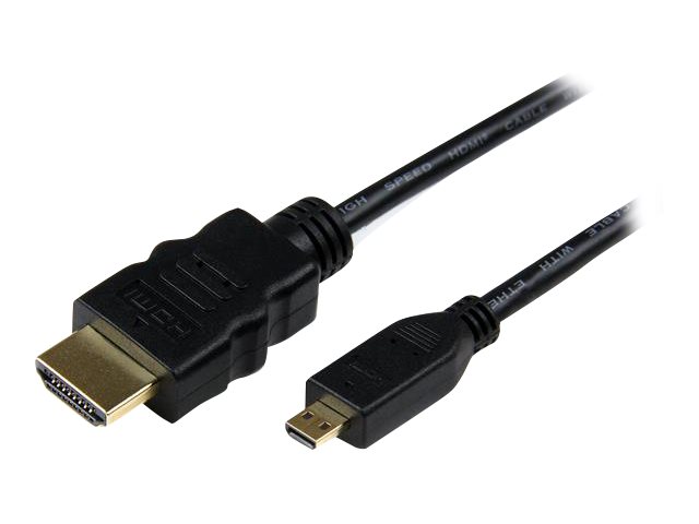 StarTech.com 2 m High Speed HDMI-Kabel mit Ethernet - HDMI auf HDMI Micro - Stecker/Stecker - HDMI-Kabel mit Ethernet - HDMI männlich zu 19 pin micro HDMI Type D männlich - 2 m - Schwarz