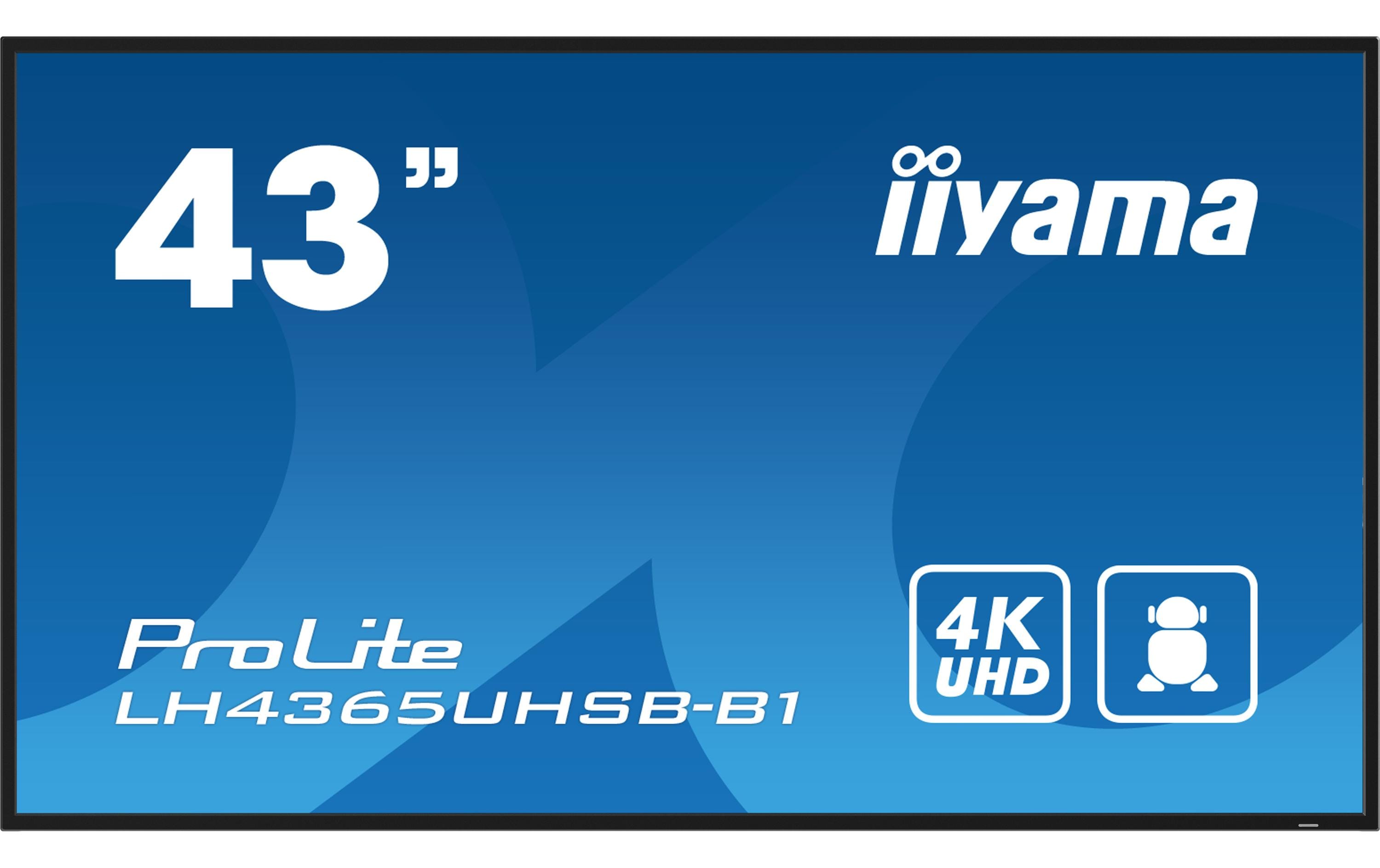 iiyama ProLite LH4365UHSB-B1 - 109 cm (43") Diagonalklasse (108 cm (42.5") sichtbar) LCD-Display mit LED-Hintergrundbeleuchtung - Digital Signage - Android - 4K UHD (2160p) 3840 x 2160 - Schwarz