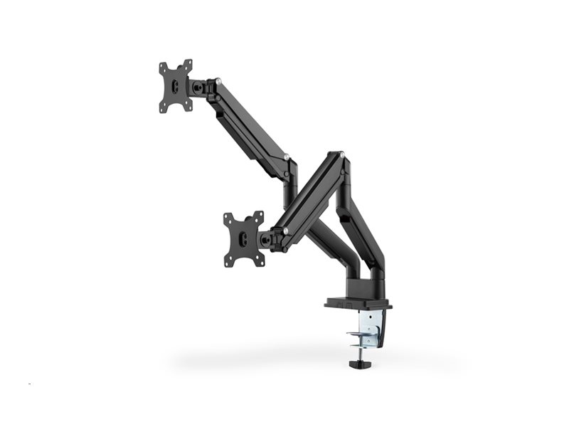 DIGITUS DA-90395 Aufstellung - einstellbarer Doppelarm - für 2 LCD-Displays - mattschwarz