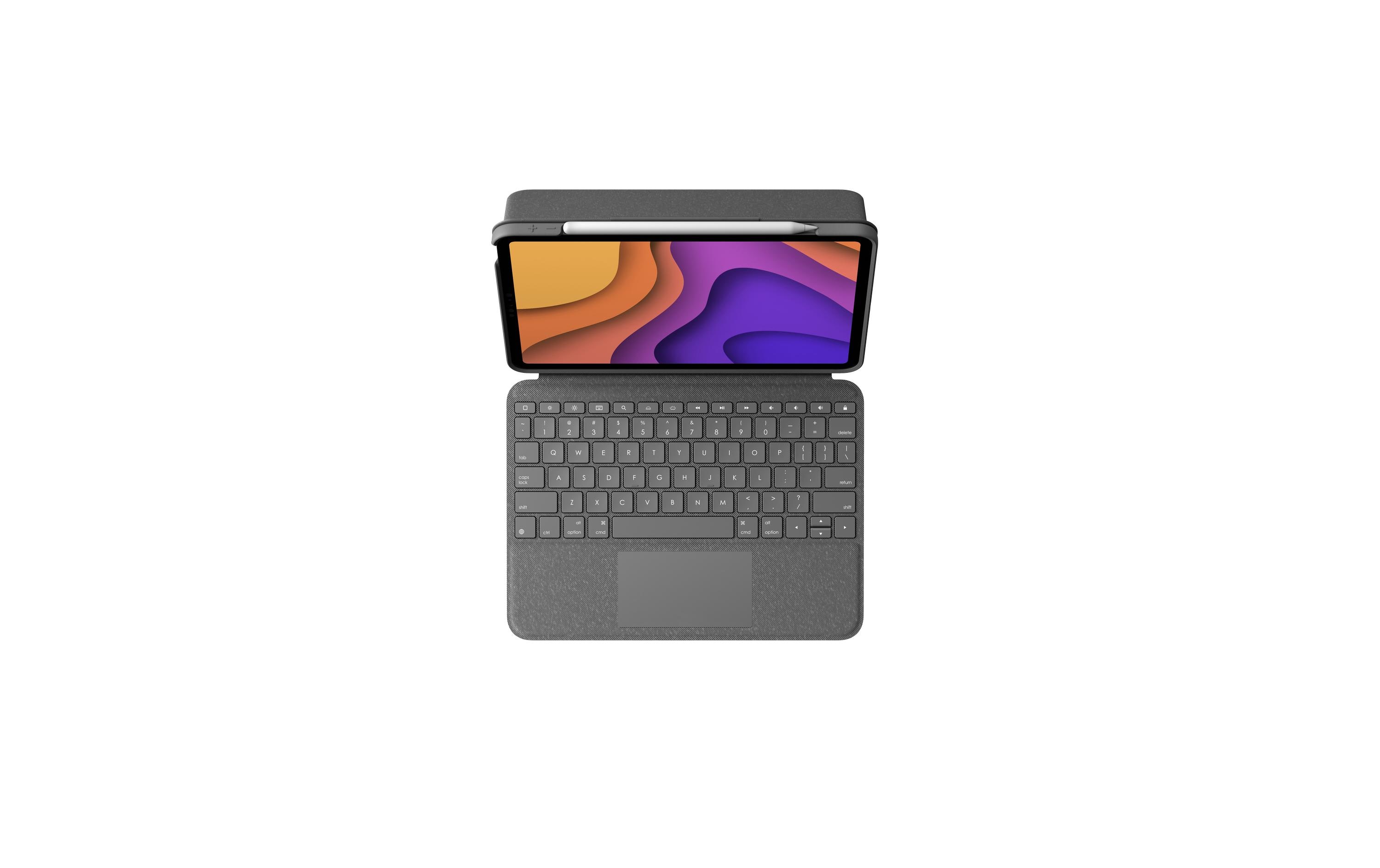 Logitech Folio Touch - Tastatur und Foliohülle - mit Trackpad - QWERTZ - Schweiz - Oxford Gray Eingabegerät