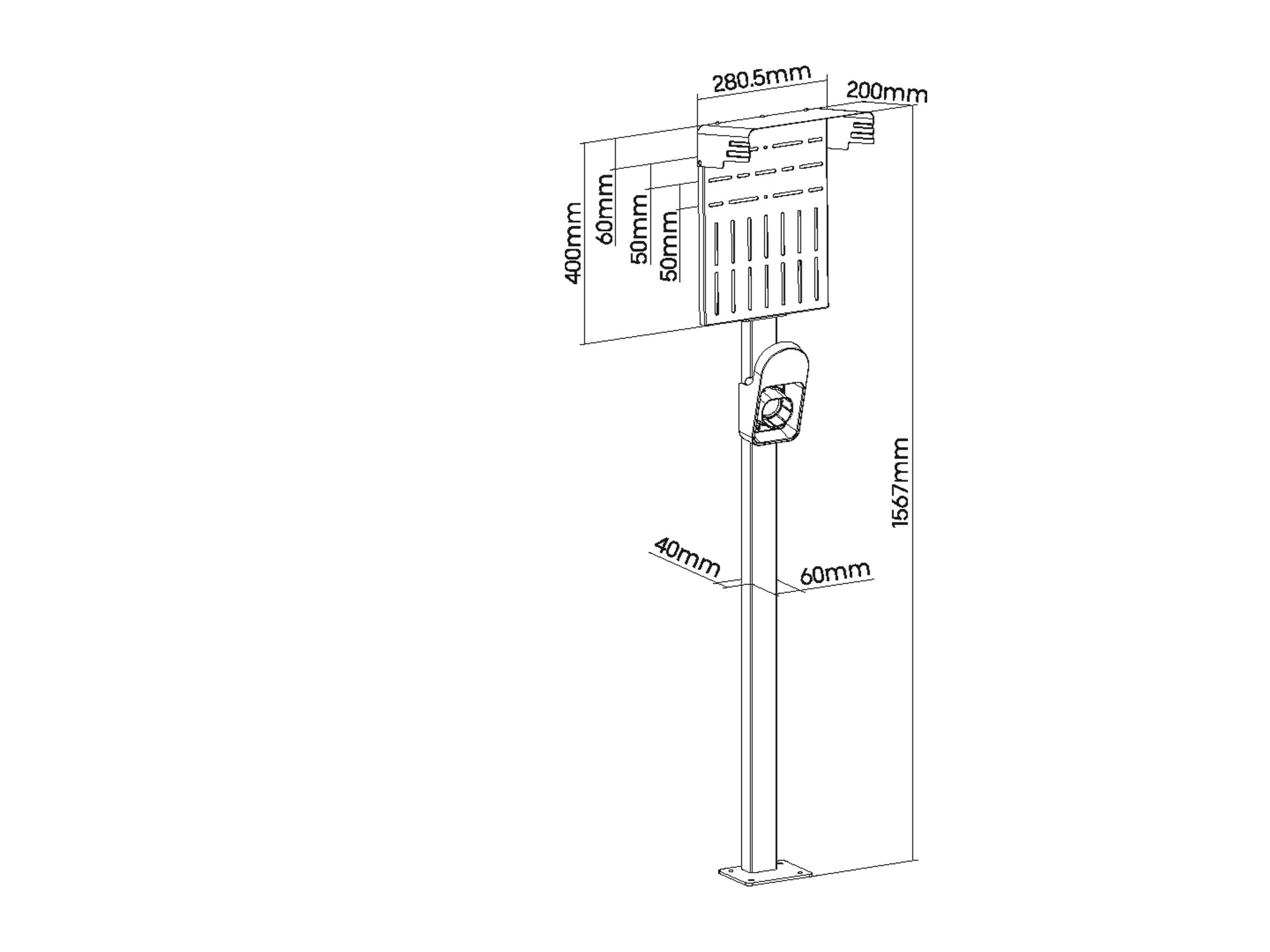 InLine - Halter für Ladestation - universal, with EV charging cable holder - Schwarz