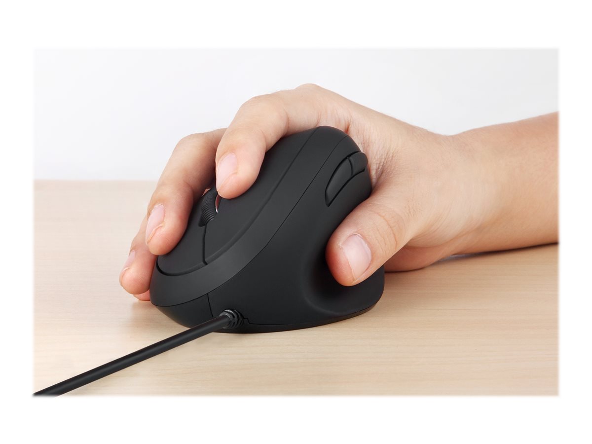 Perixx PERIMICE-519 - vertikale Maus - USB - Schwarz