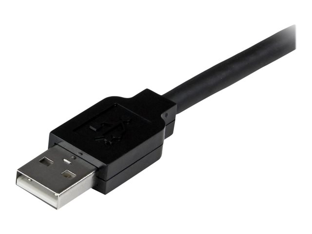 StarTech.com 15m USB 2.0 Repeater Kabel - Aktives USB Verlängerungskabel mit Signalverstärker - 1 x USB Stecker/ 1 x USB Buchse - USB-Verlängerungskabel - USB (W) zu USB (M) - USB 2.0 - 15 m - aktiv - Schwarz - für P/N: SVA5H2NEUA, UUSBOTG
