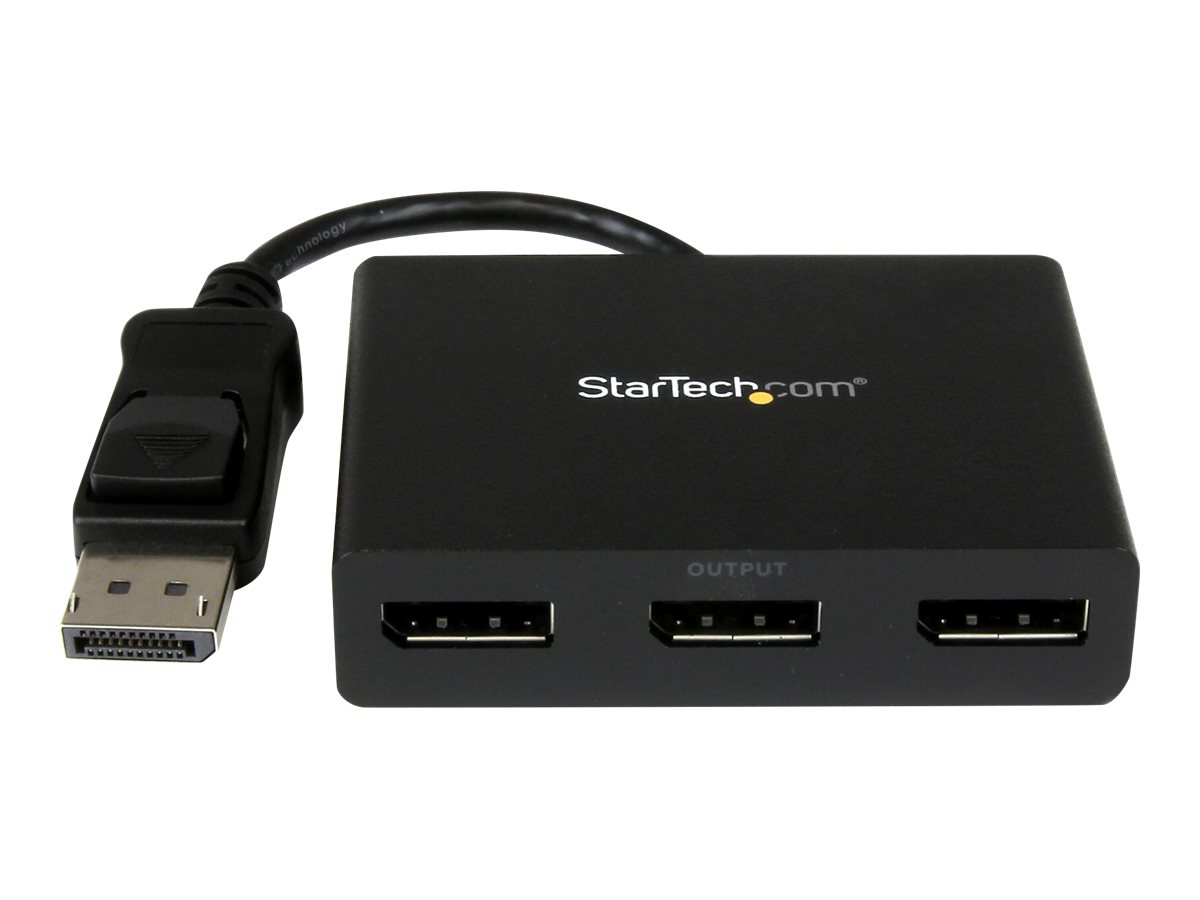 StarTech.com 3-Port Multi Monitor Adapter - DisplayPort 1.2 MST-Hub auf Dual 4K 30Hz & 1x 1080p - Video-Splitter für den erweiterten Desktop-Modus nur auf Windows-PCs - DP auf 3x DP-Monitore (MSTDP123DP) - Video-Verteiler - 3 Anschlüsse