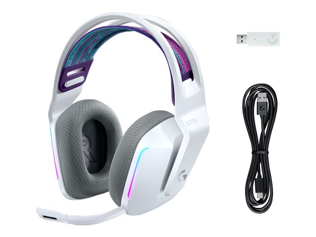 Logitech G G733 LIGHTSPEED Wireless RGB Gaming Headset - Headset - ohrumschließend - 2,4 GHz - kabellos - weiß