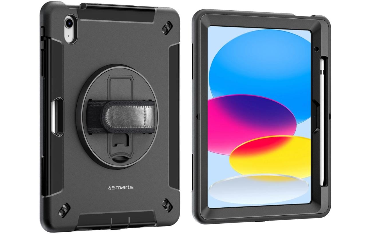 4smarts GRIP - Hintere Abdeckung für Tablet - Polycarbonat, Thermoplastisches Polyurethan (TPU) - Schwarz - für Apple 10.9-inch iPad (10. Generation)