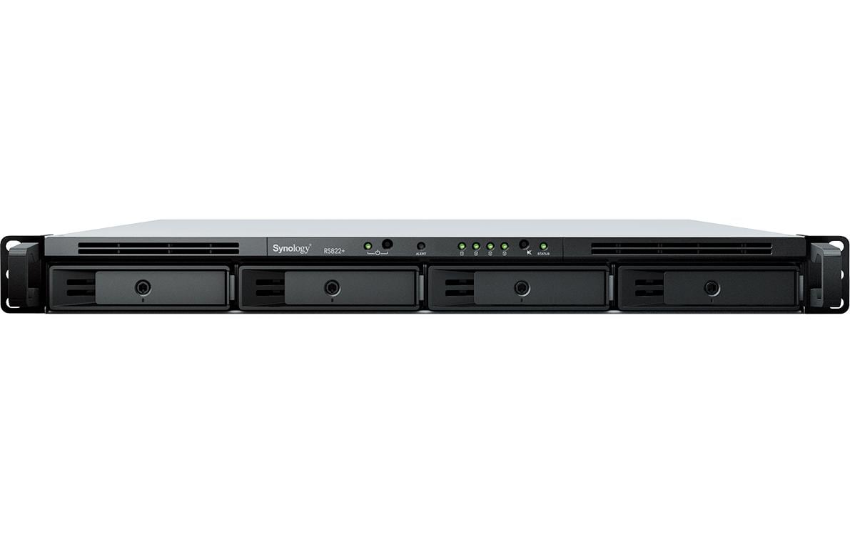 Synology RackStation RS822+ - NAS-Server - 4 Schächte - Rack - einbaufähig - SATA 6Gb/s - RAID RAID 0, 1, 5, 6, 10, JBOD - RAM 2 GB - Gigabit Ethernet - iSCSI Support - 1U