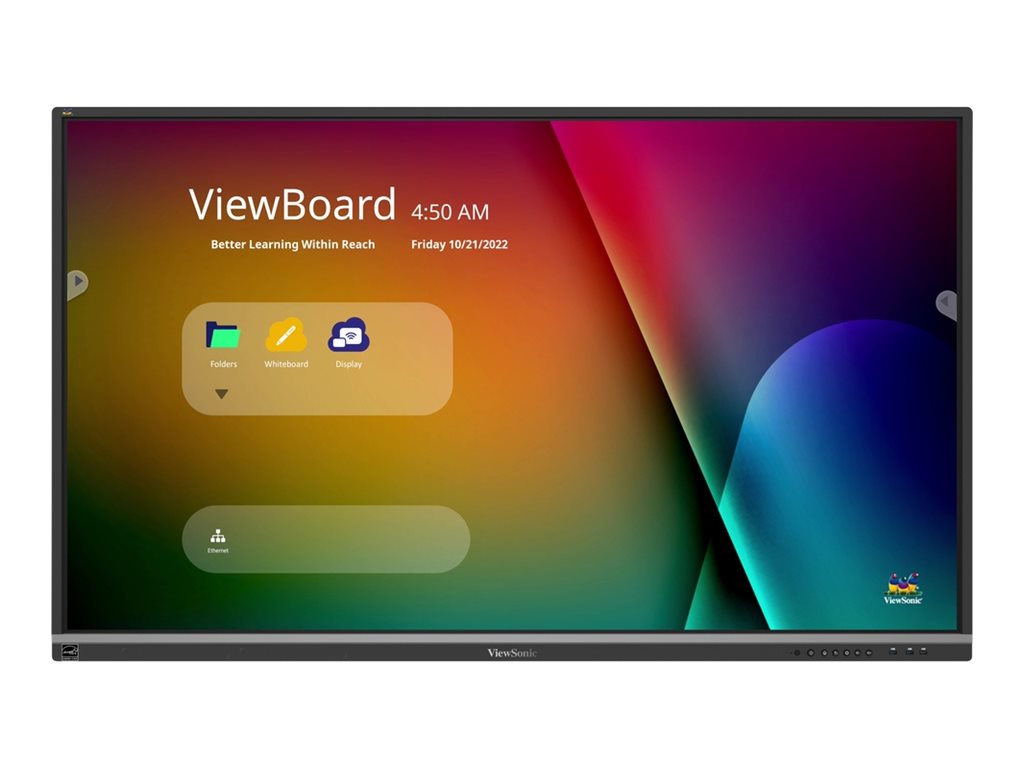 ViewSonic ViewBoard IFP6550-5F - 165.1 cm (65") Diagonalklasse 50-5F Series LCD-Display mit LED-Hintergrundbeleuchtung - interaktiv - mit Touchscreen (Multi-Touch) / optionaler Slot-in-PC - 4K UHD (2160p) 3840 x 2160 - Direct LED