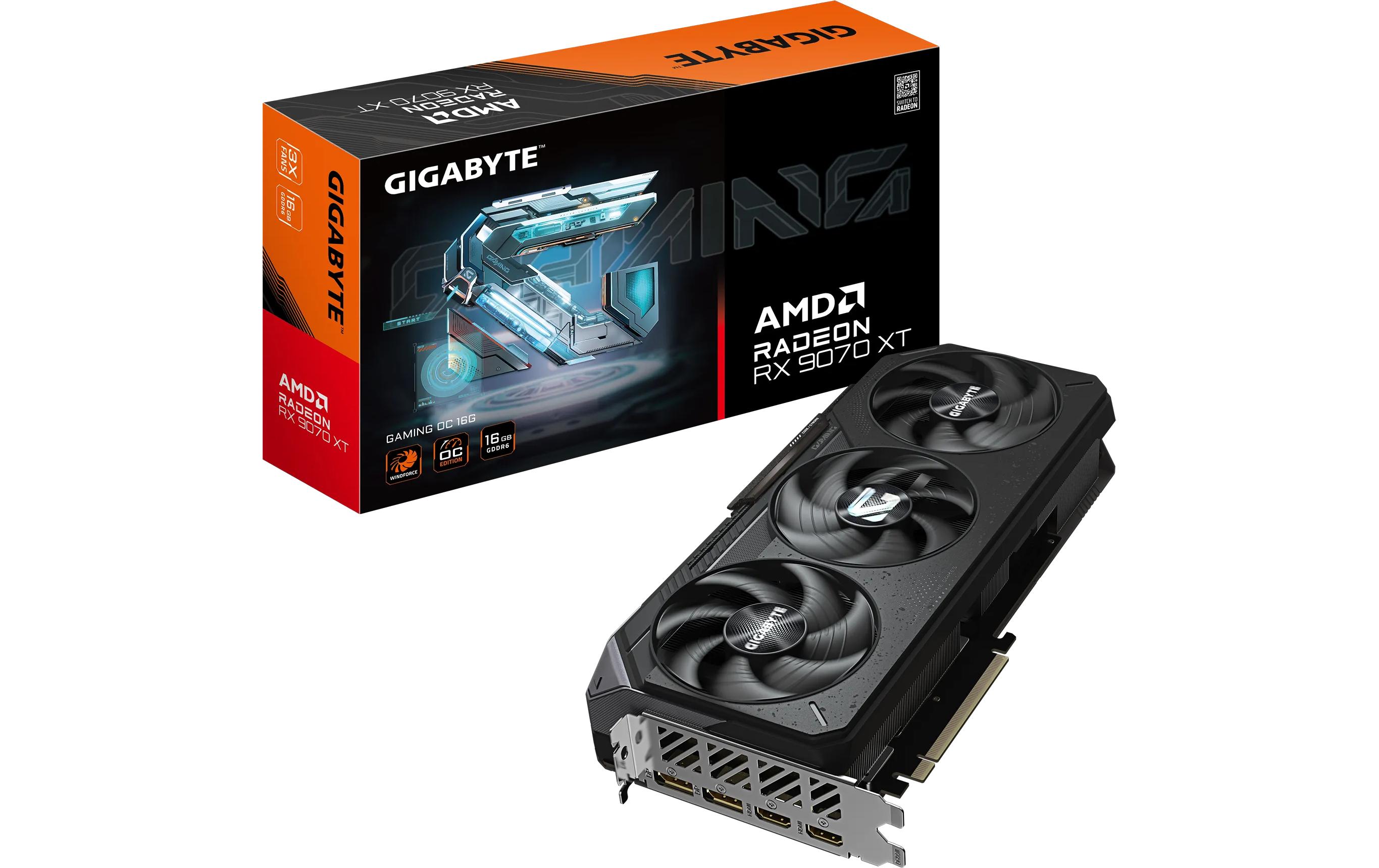 Gigabyte Radeon RX 9070 XT 16GB Gaming OC Grafikkarte - 16GB GDDR6, 2x HDMI, 2x DP