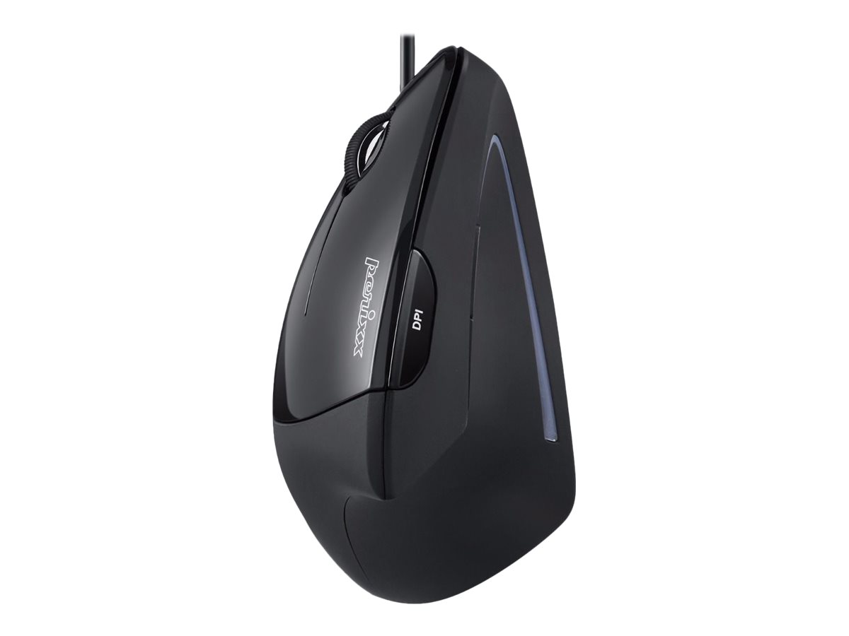 Perixx PERIMICE-513 L - vertikale Maus - USB - Schwarz