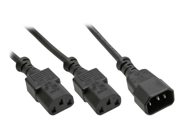 InLine - Netz-Splitter - IEC 60320 C14 zu power IEC 60320 C13 - 1 m - Schwarz