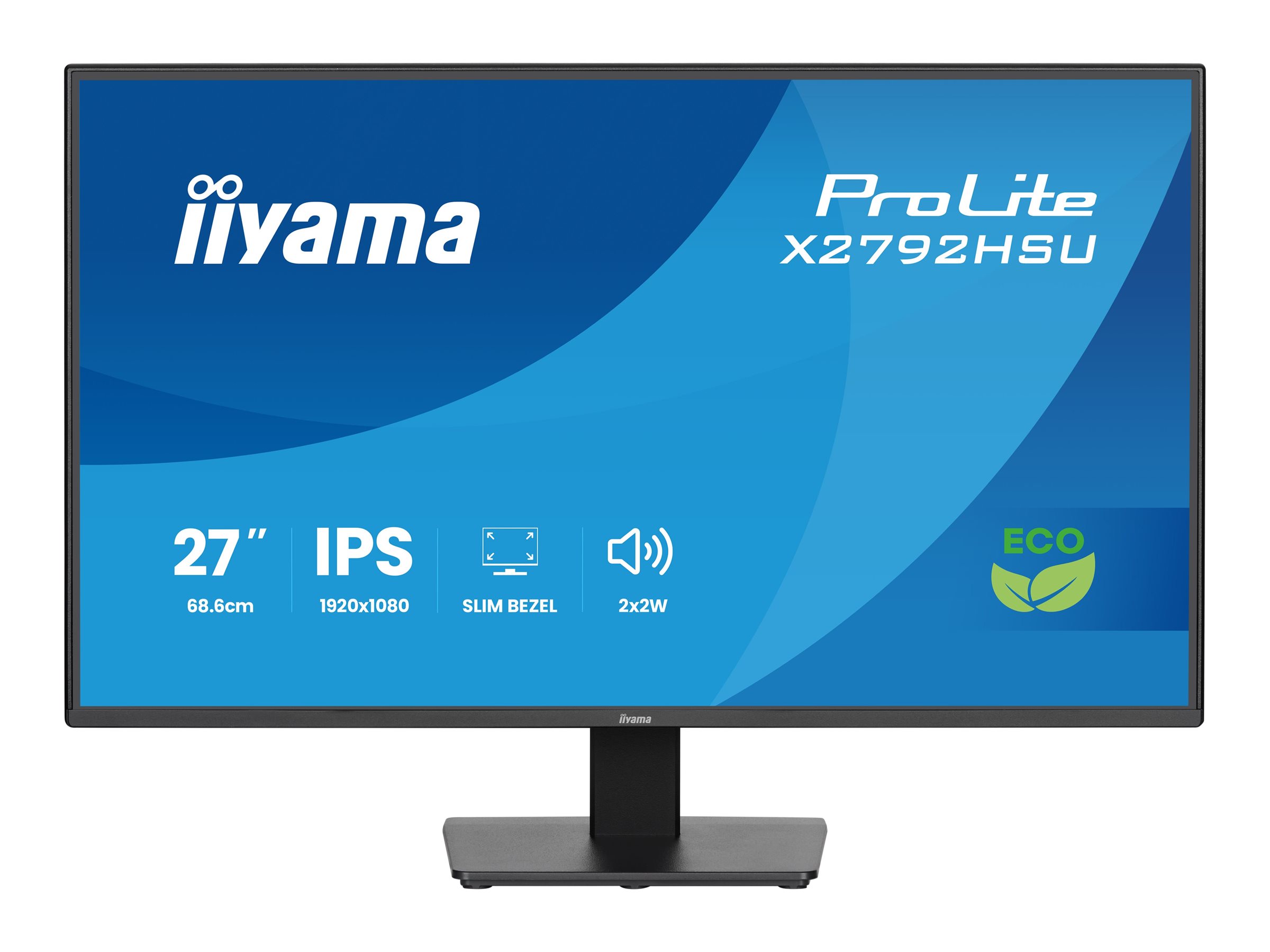iiyama ProLite X2792HSU-B1 - LED-Monitor - 68.6 cm (27") - 1920 x 1080 Full HD (1080p) @ 120 Hz - IPS - 300 cd/m² - 1500:1 - 3 ms - HDMI, DisplayPort - Lautsprecher - mattschwarz