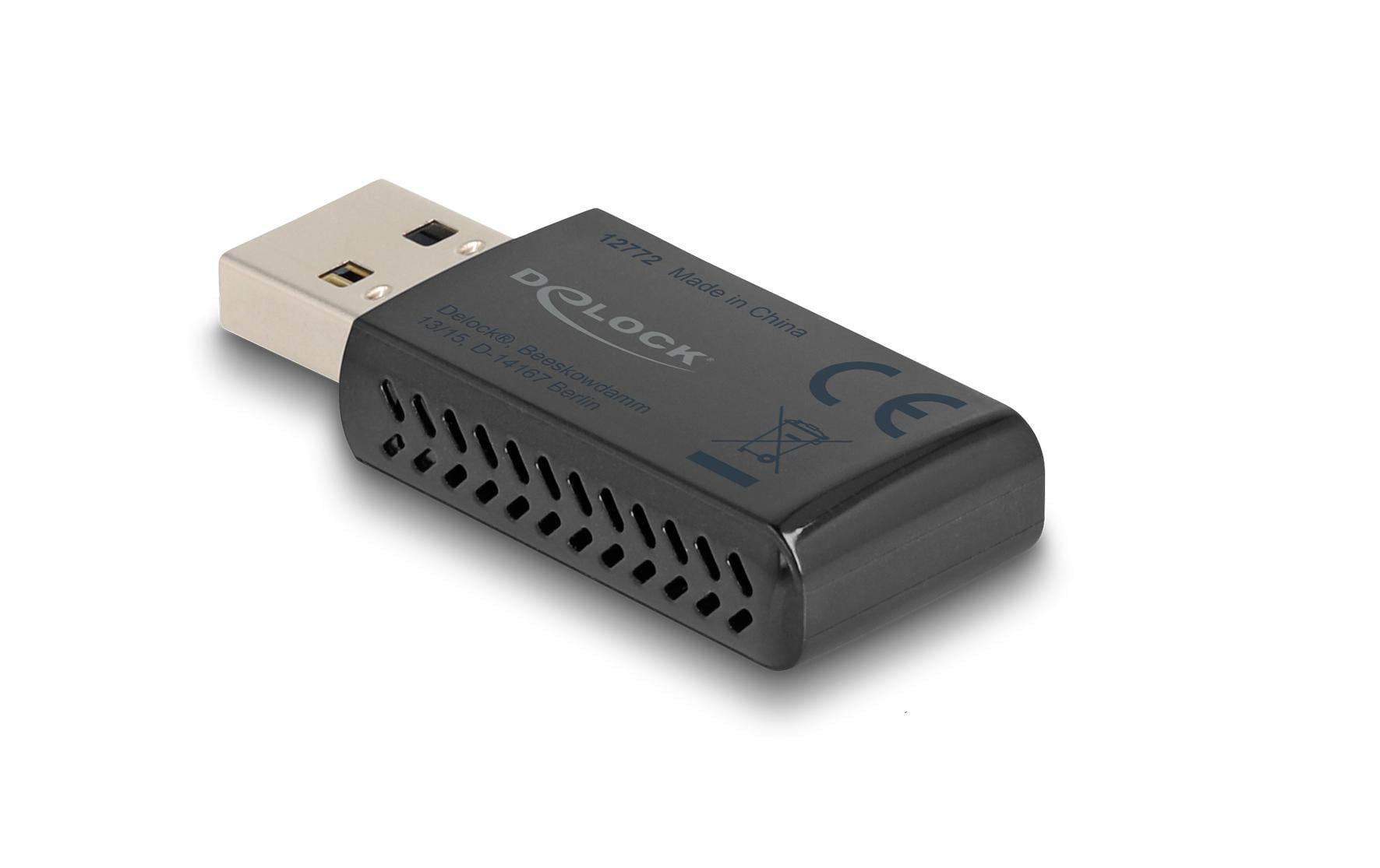 Delock Wi-Fi 6 Dualband WLAN USB Stick AX1800 (1201 + 574 Mbps) - Kabellos - USB - WLAN - Wi-Fi 6 (802.11ax) - 1775 Mbit/s - Schwarz - Netzwerkkarte - WLAN - 1.775 Mbps - WLAN - GSM 900/1800 (Dualband)