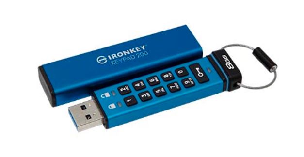 Kingston IronKey Keypad 200 - 8 GB (Hardware-verschlüsselter USB-Stick)(IKKP200/8GB)
