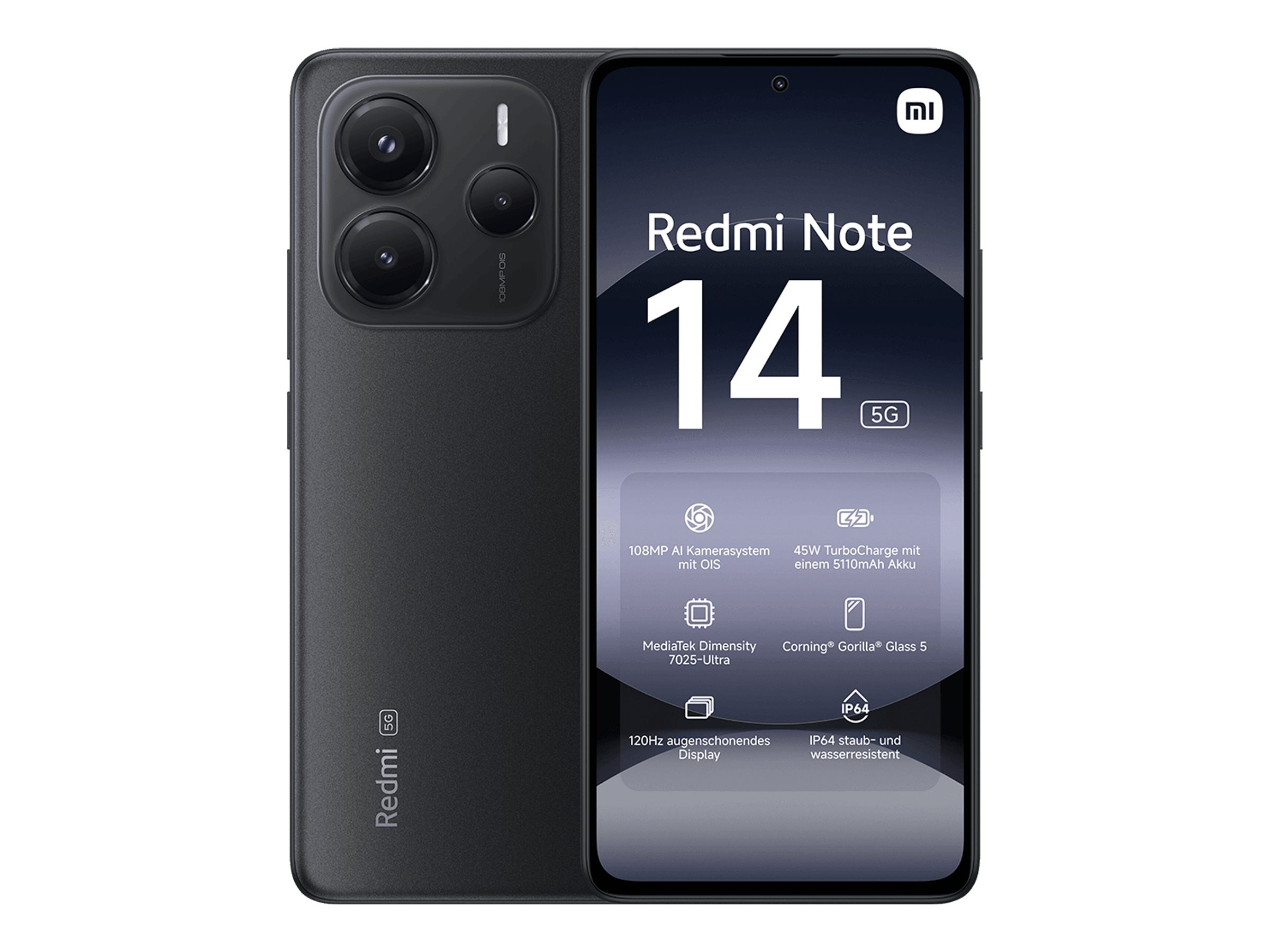 Xiaomi Redmi Note 14 5G Dual Sim 8GB RAM 256GB - Midnight Black