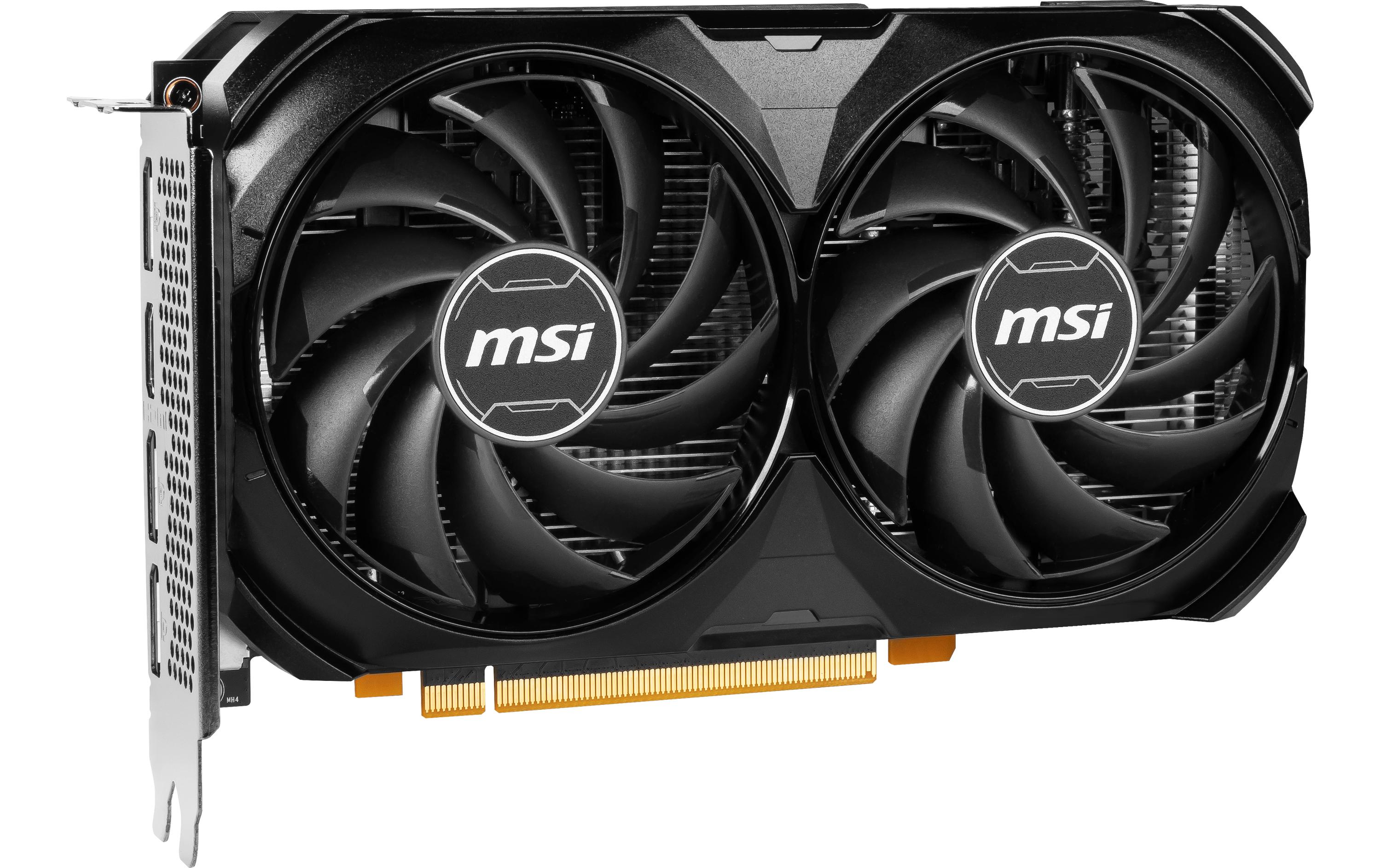 MSI GeForce RTX 4060 VENTUS 2X BLACK 8G OC Grafikkarte - 8GB GDDR6, 1x HDMI, 3x DP