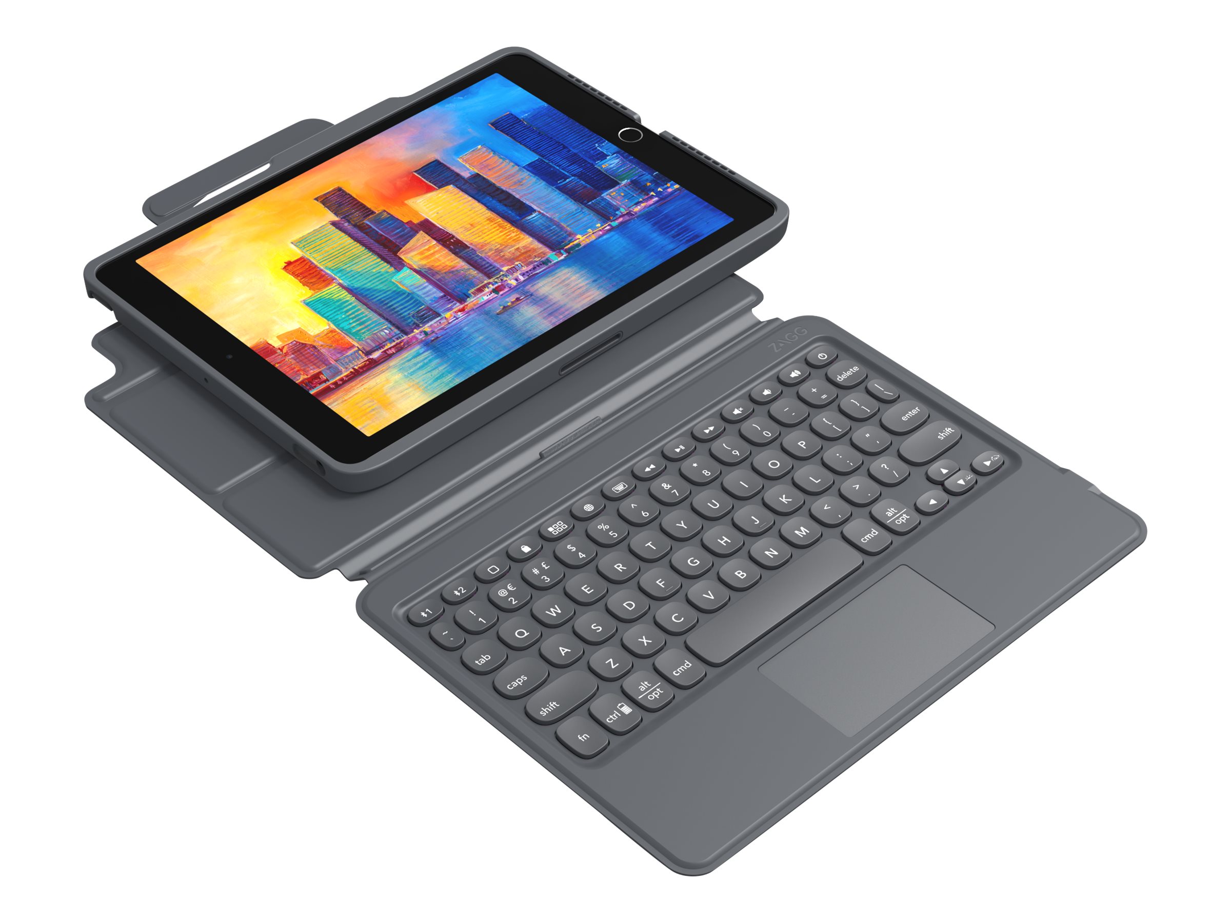 ZAGG Pro Keys - Tastatur und Foliohülle - mit Trackpad - QWERTZ - Deutsch - Schwarz/Grau Eingabegerät