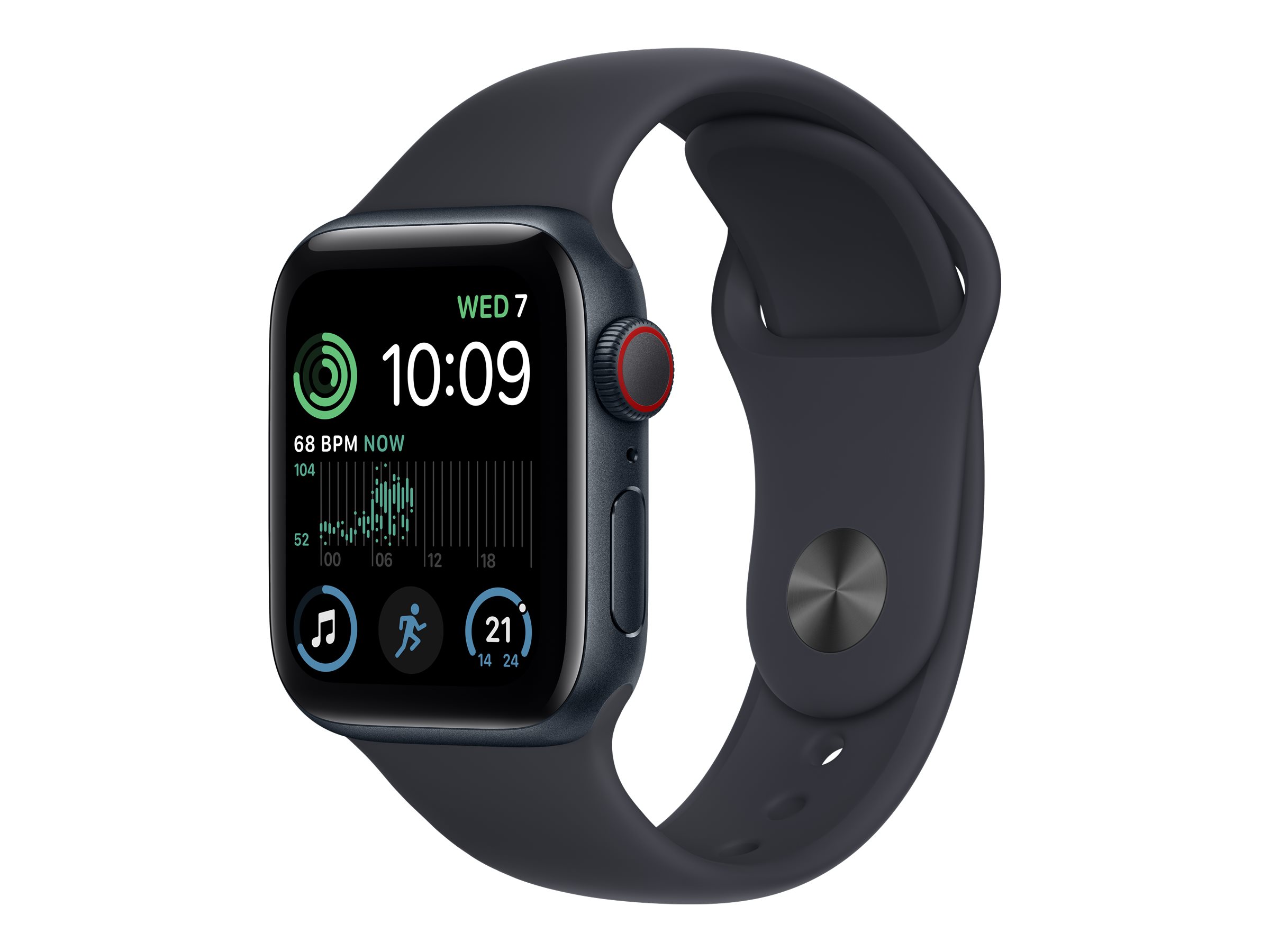 APPLE Watch SE GPS + Cellular 40mm Midnight Aluminium Case with Midnight Sport Band - Regular (MNPL3FD/A)