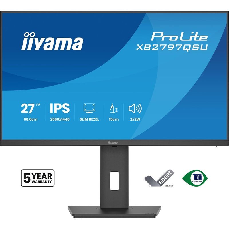 Iiyama ProLite XB2797QSU-B1 27" QHD IPS-Monitor 2560x1440 75Hz 2xHDMI Schwarz