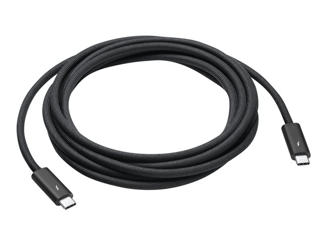 Apple Thunderbolt 4 Pro - Thunderbolt-Kabel - 24 pin USB-C (M) zu 24 pin USB-C (M) - USB 3.2 / USB4 / Thunderbolt 3 / Thunderbolt 4 / DisplayPort - 3 m - aktiv, Daisy Chain-Support - Schwarz