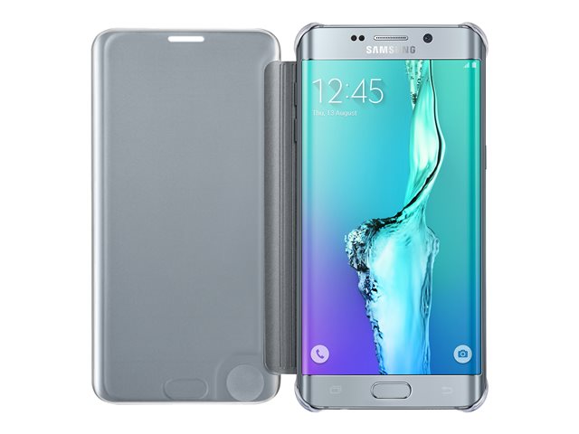 Samsung Clear View Cover EF-ZG928 - Flip-Hülle für Mobiltelefon - Silber, Halbtransparent - für Galaxy S6 edge+