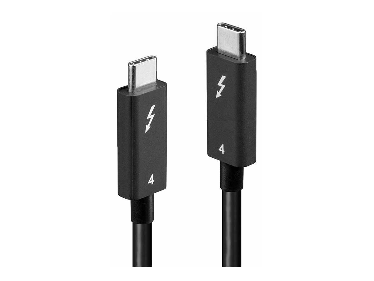 Lindy - Thunderbolt-Kabel - 24 pin USB-C (M) zu 24 pin USB-C (M) - Thunderbolt 4 - 20 V - 5 A - 2 m - USB-Stromversorgung (100 W), 8K Unterstützung, dual 4K60Hz support, aktiv - Schwarz