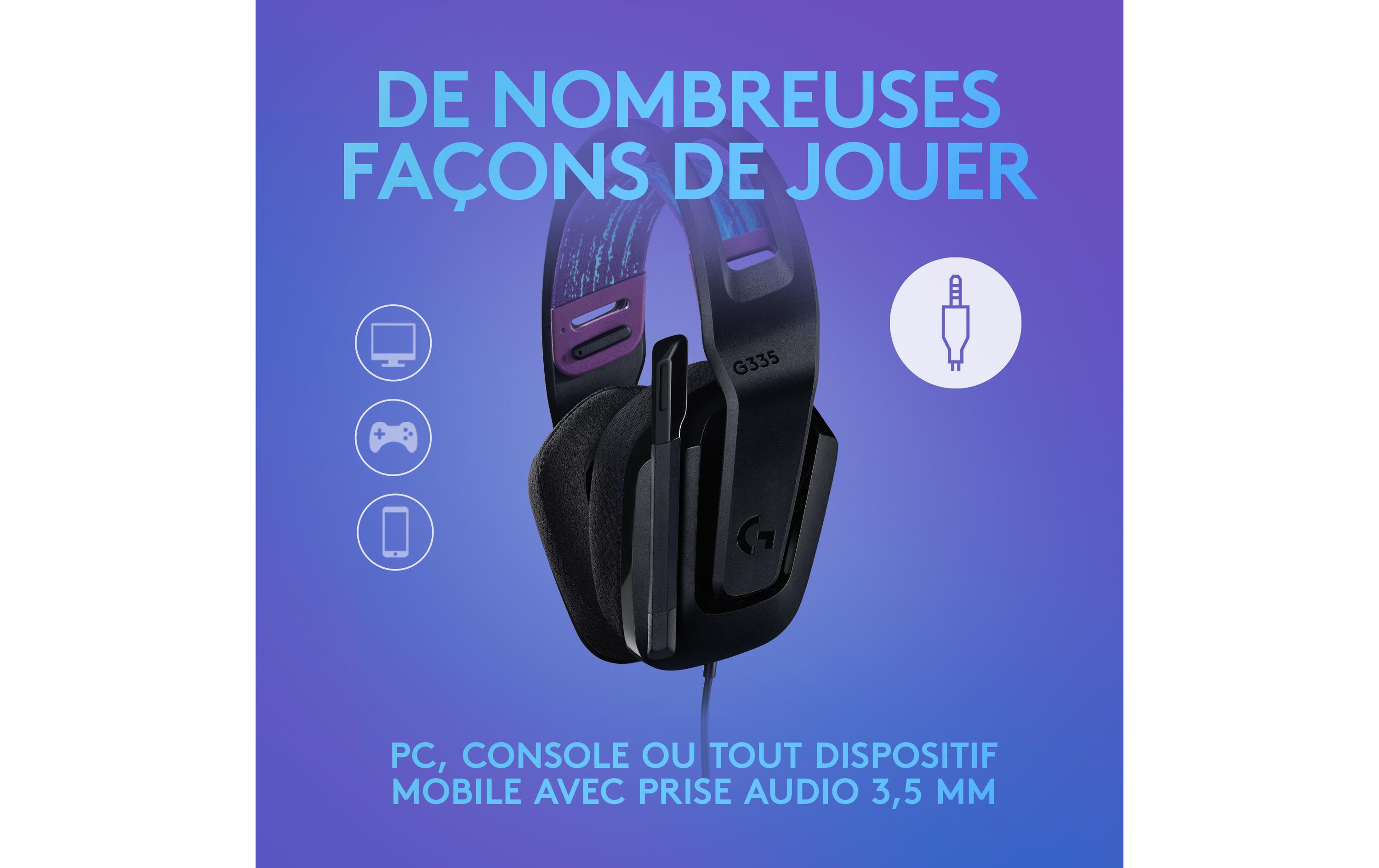 Logitech G G335 Wired Gaming Headset - Headset - ohrumschließend - kabelgebunden - 3,5 mm Stecker - Schwarz - Discord Certified