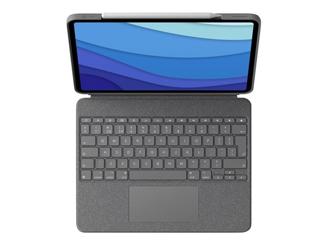 Logitech Combo Touch - Tastatur und Foliohülle - mit Trackpad - QWERTY - GB - Oxford Gray Eingabegerät