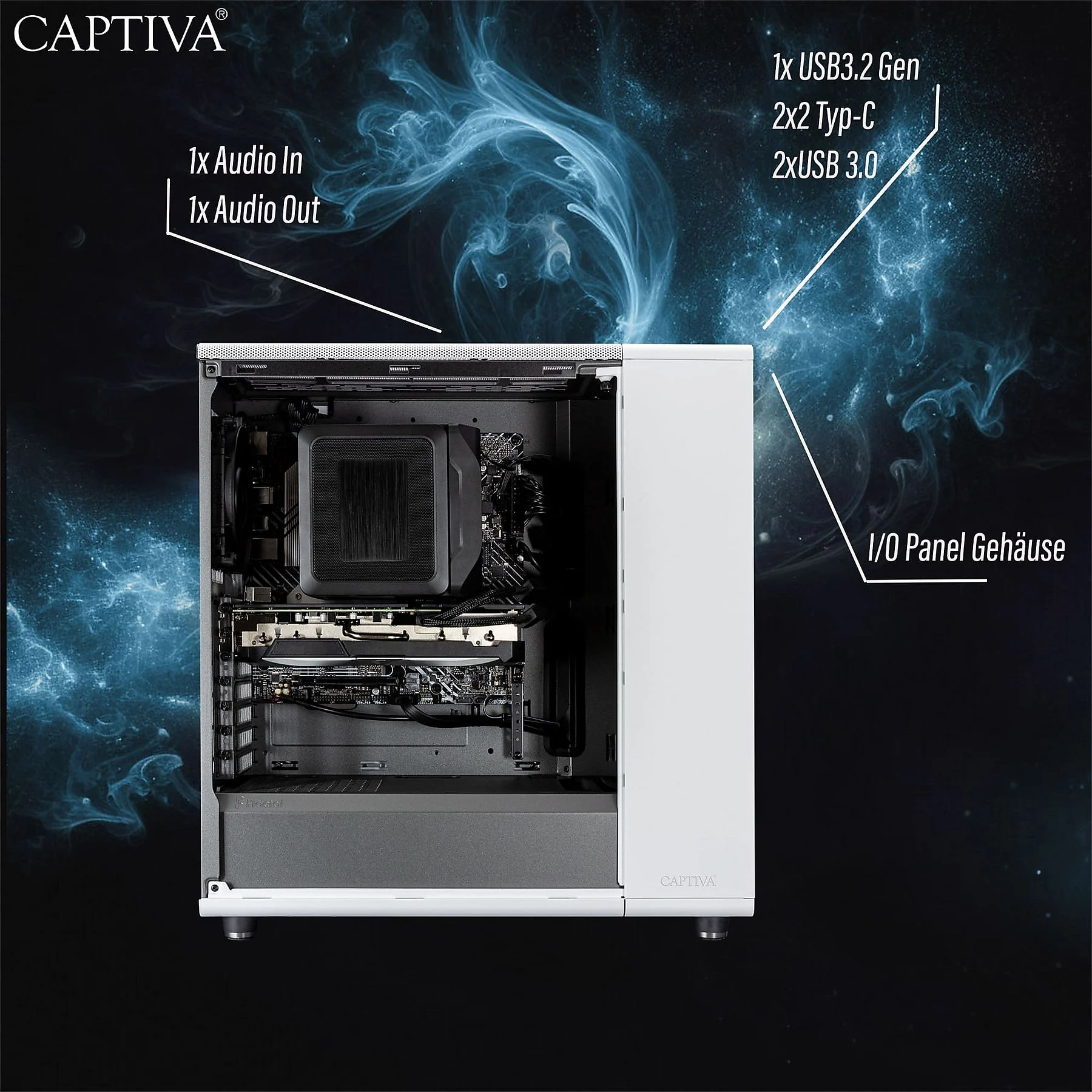 CAPTIVA Workstation I79-951 Intel Core i7 DDR4-SDRAM SSD Windows 11 Pro - Workstation - Core i7 - 3,6 GHz - 32 GB - DDR4 - 1.000 GB - USB 3.0 - Tower - 650 W - Windows 11 Professional