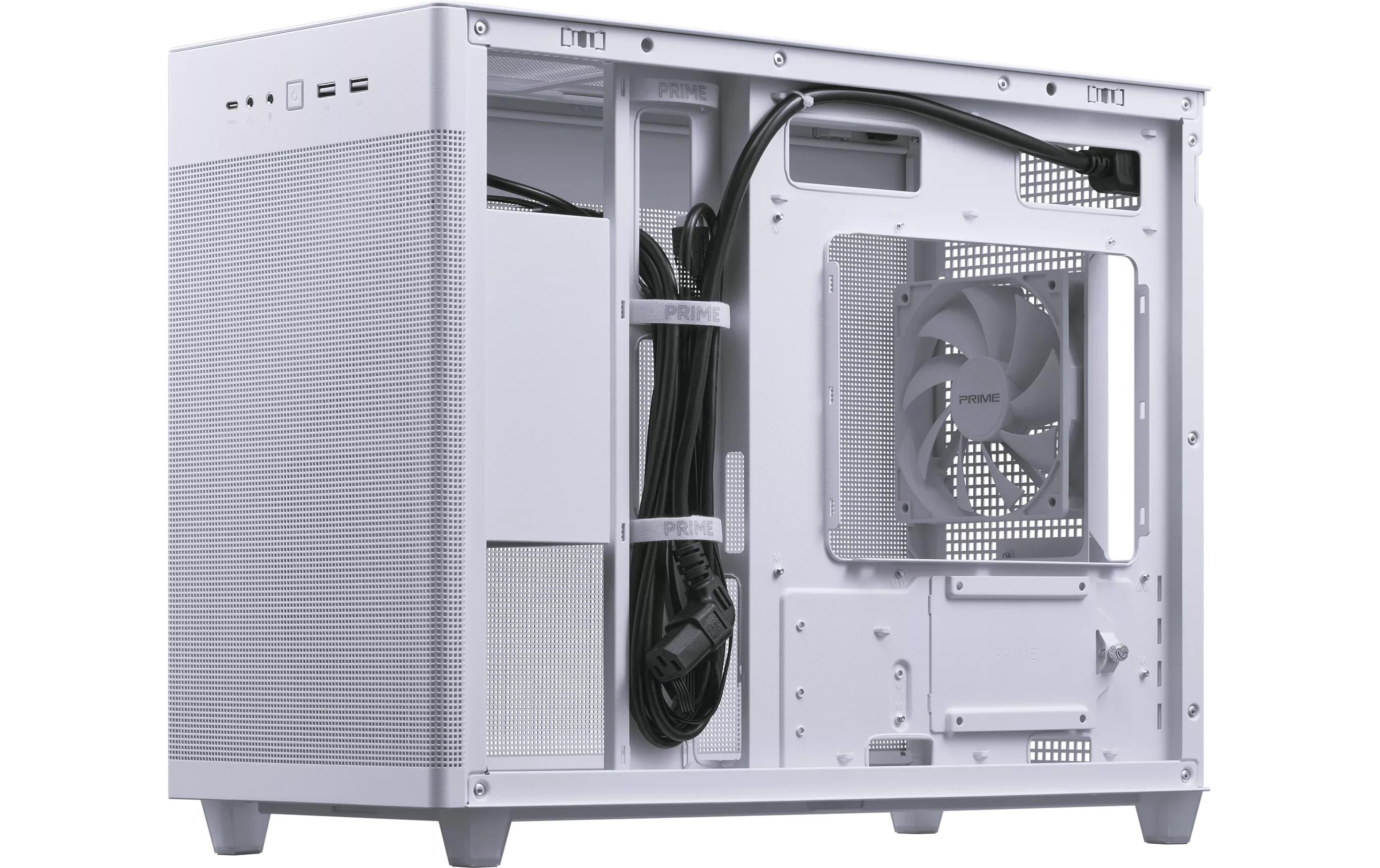 ASUS PC-Gehäuse AP201 MicroATX TG Weiss