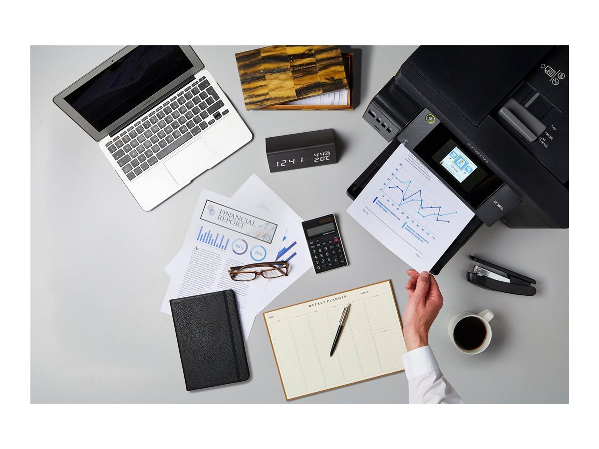 Epson EcoTank ET-5805 - Multifunktionsdrucker - Farbe - Tintenstrahl - ITS - A4/Legal (Medien) - bis zu 25 Seiten/Min. (Drucken) - 550 Blatt - 33.6 Kbps - USB, LAN, Wi-Fi(ac) - Schwarz