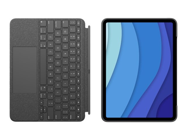 Logitech Combo Touch - Tastatur und Foliohülle - mit Trackpad - QWERTZ - Deutsch - Oxford Gray Eingabegerät