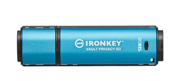 KINGSTON 128GB IronKey Vault Privacy 50 USB AES-256 Encrypted FIPS 197 (IKVP50/128GB)
