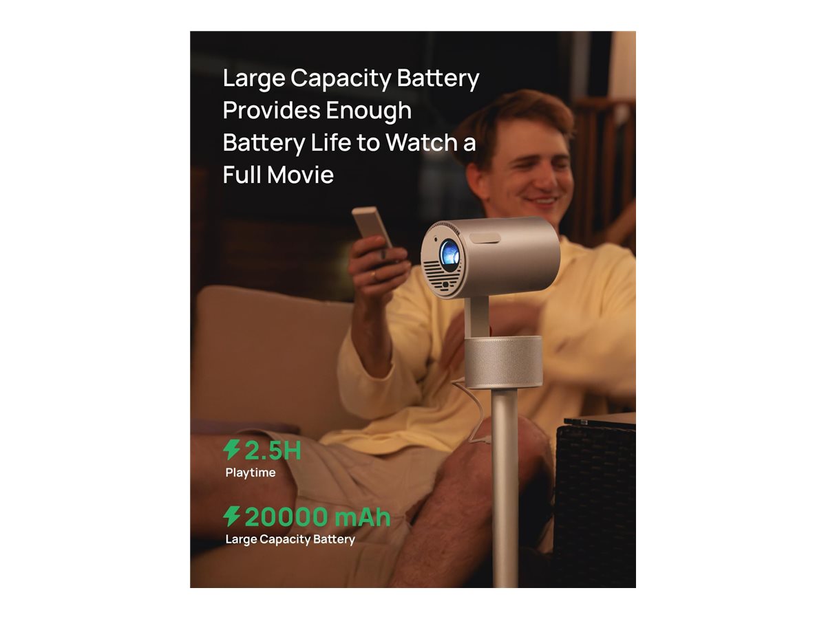 XGIMI MoGo 3 Pro - DLP-Projektor - tragbar - 3D - 802.11a/b/g/n/ac Wireless / Bluetooth 5.0 - mit PowerBase stand