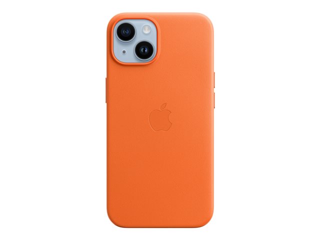 Apple iPhone 14 Handyhülle - kompatibel mit MagSafe - Leder - orange