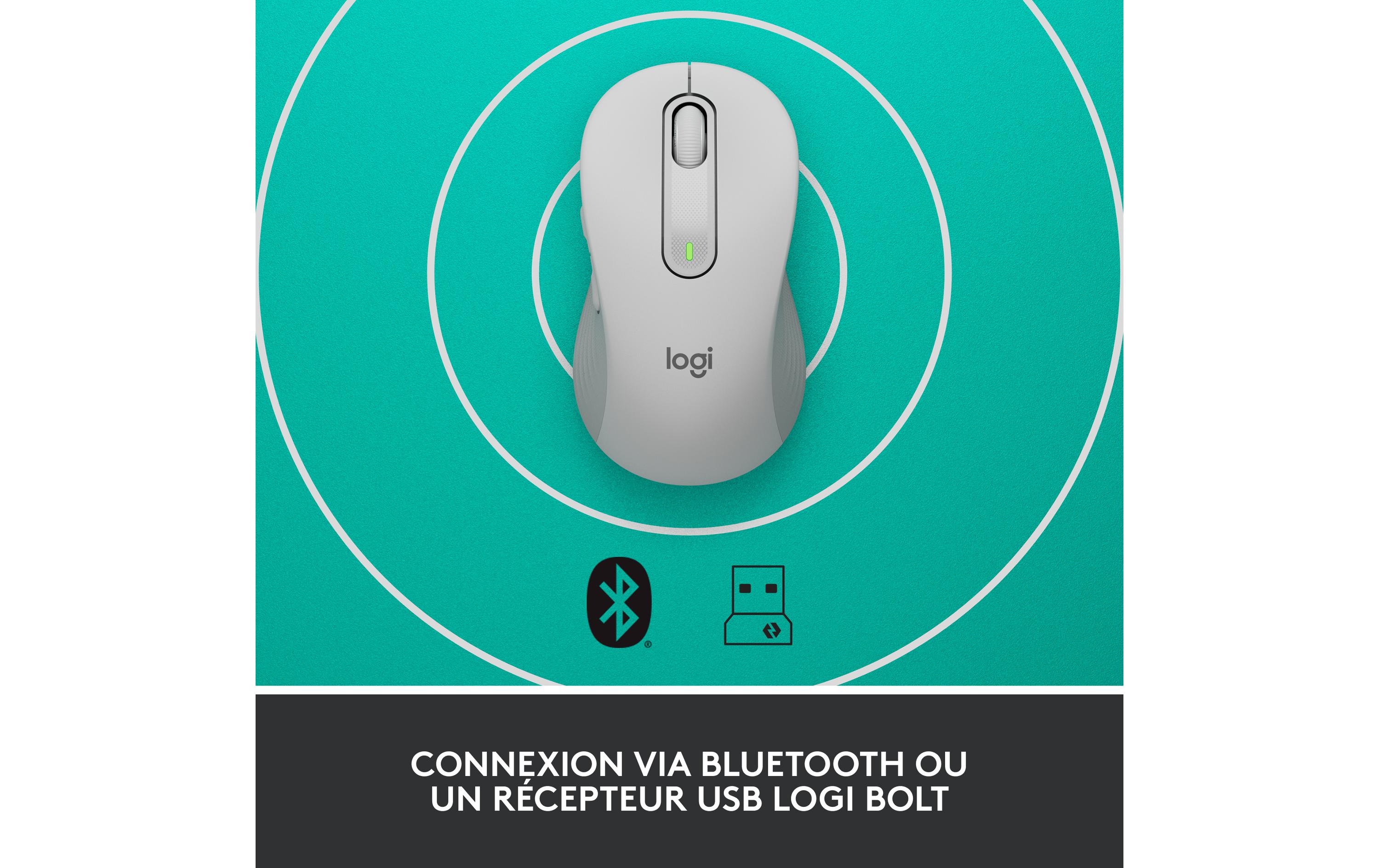 Logitech Signature M650 Large - Maus - Größe L - 2.4 GHz
Bluetooth - Off-White