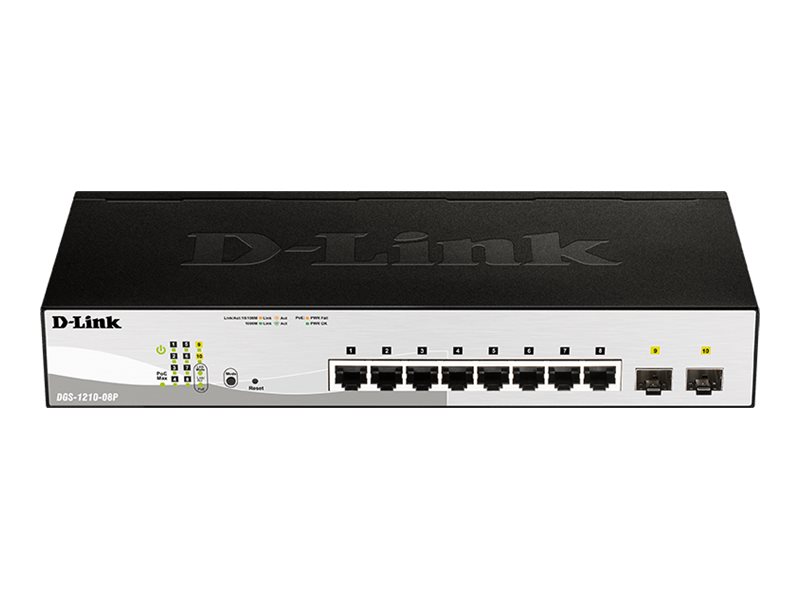 D-Link Web Smart DGS-1210-08P - Switch - 8 Anschlüsse - managed - an Rack montierbar