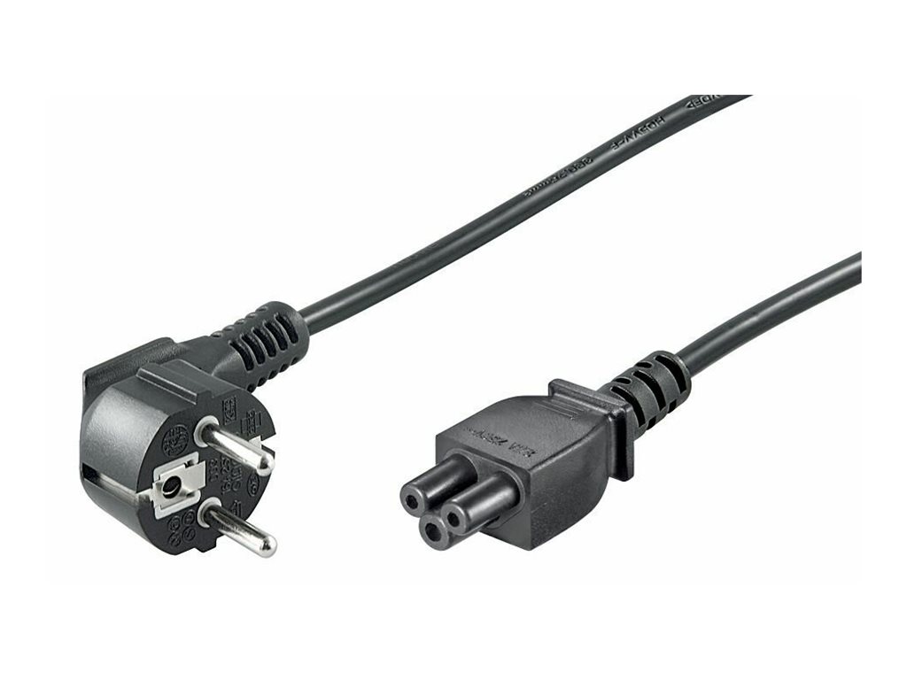 MicroConnect - Stromkabel - IEC 60320 C5 zu power CEE 7/7 (M) gewinkelt - 1.8 m - Schwarz
