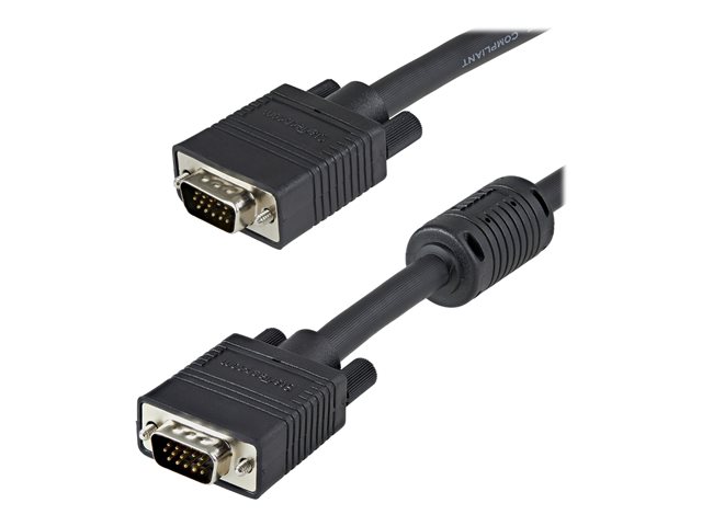 StarTech.com 1m VGA Monitorkabel - HD15-Pin Koax Kabel - Stecker/Stecker - VGA-Kabel - HD-15 (VGA) (M) zu HD-15 (VGA) (M) - 1 m - geformt, Daumenschrauben - Schwarz