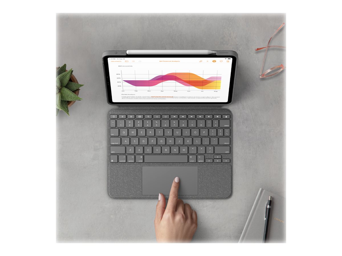 Logitech Combo Touch Detachable Keyboard Case for iPad (10th gen) - Tastatur und Foliohülle - mit Trackpad - QWERTY - US International - Oxford Gray Eingabegerät