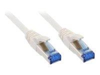 InLine - Patch-Kabel - RJ-45 (M) zu RJ-45 (M) - 1.5 m - SFTP, PiMF - CAT 6a - halogenfrei, ohne Haken - weiß
