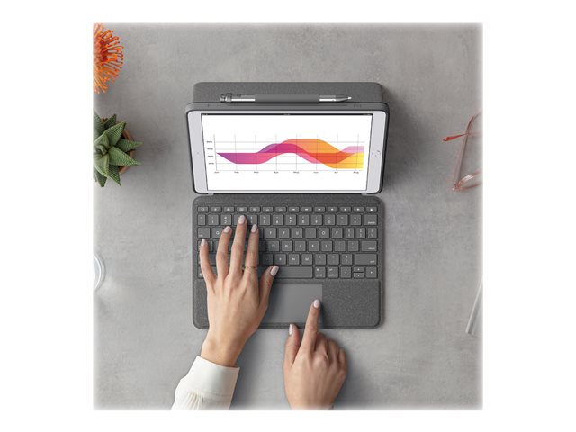 Logitech Combo Touch Detachable Keyboard Case for iPad (10th gen) - Tastatur und Foliohülle - mit Trackpad - QWERTY - US International - Oxford Gray Eingabegerät