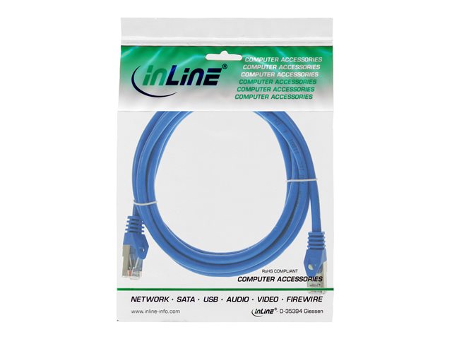 InLine - Patch-Kabel - RJ-45 (M) zu RJ-45 (M) - 1.5 m - Foiled Unshielded Twisted Pair (F/UTP) - CAT 5e - geformt - Blau