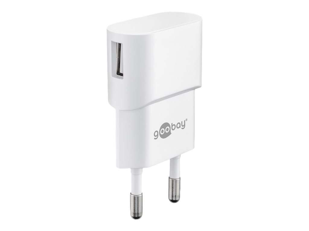 goobay Ladegerät USB A 1-fach weiss USB Steckernetzteil, 1A, 5W