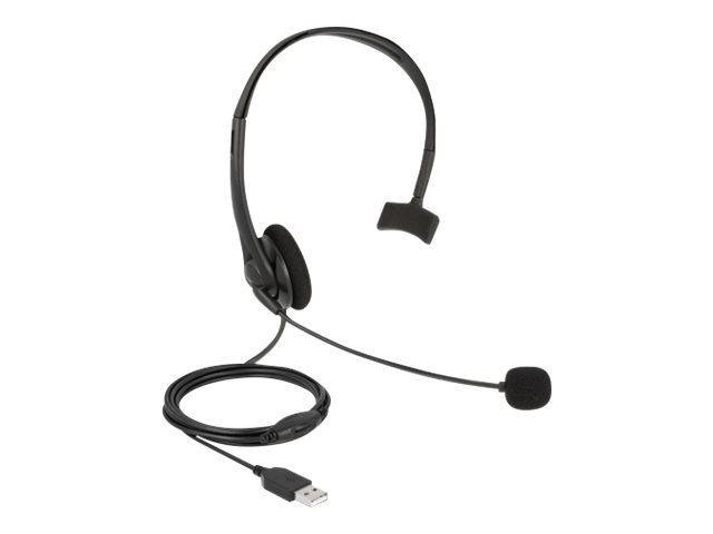 Delock - Headset - On-Ear - kabelgebunden - USB-A - Schwarz