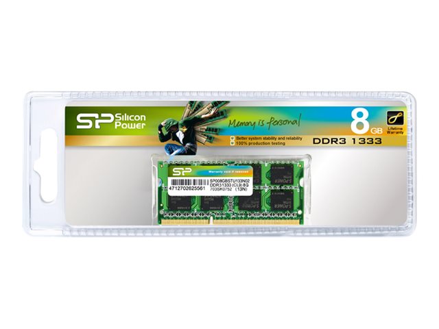 SILICON POWER - DDR3L - Modul - 8 GB - SO DIMM 204-PIN - 1600 MHz / PC3L-12800 - ungepuffert
