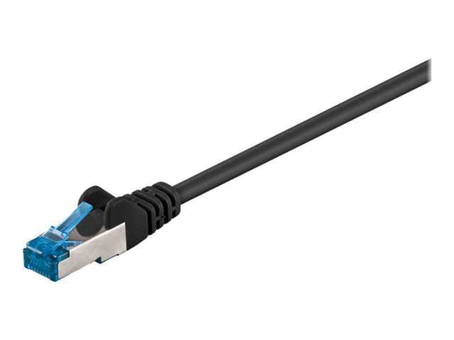 goobay - Patch-Kabel - RJ-45 (M) zu RJ-45 (M) - 3 m - SFTP, PiMF - CAT 6a - halogenfrei, geformt - Schwarz