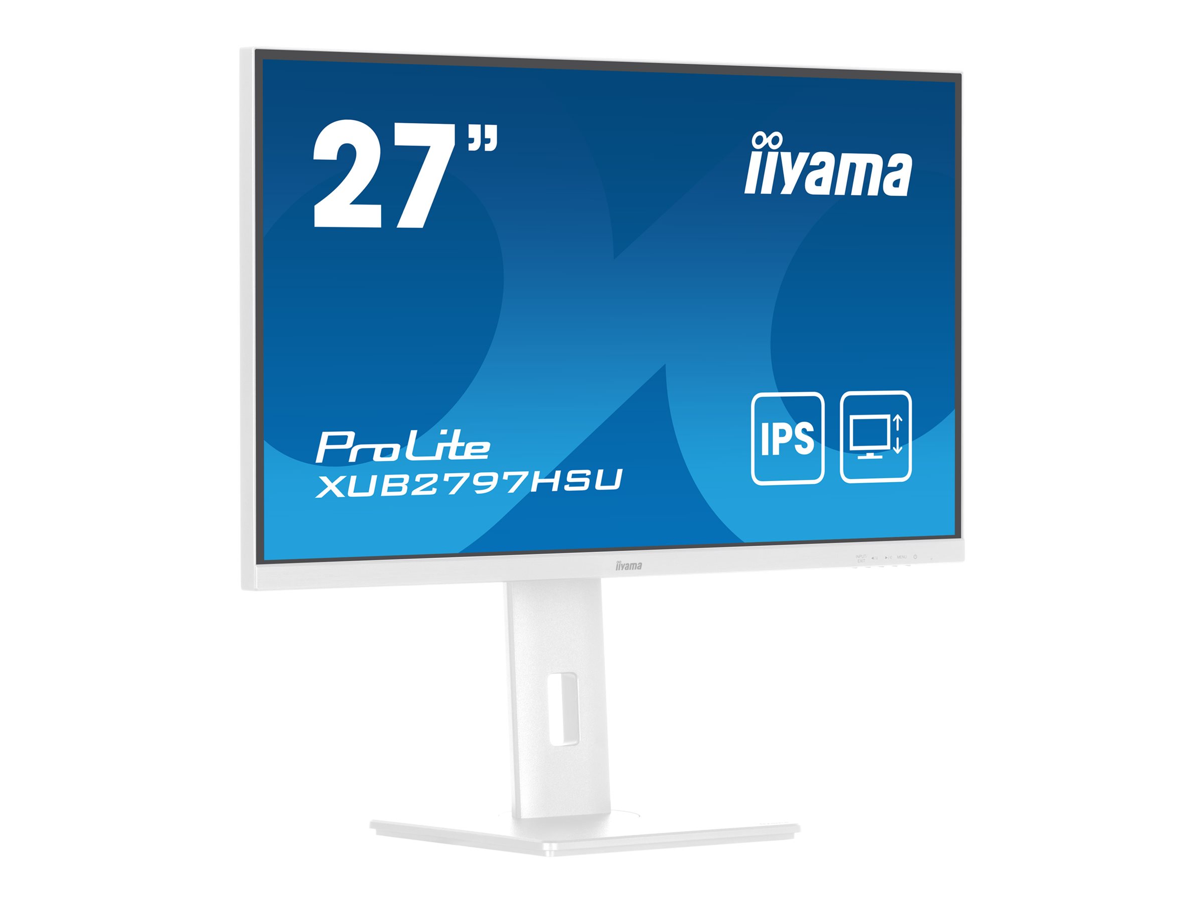 iiyama ProLite XUB2797HSU-W2 - LED-Monitor - 68.6 cm (27") - 1920 x 1080 Full HD (1080p) @ 100 Hz - IPS - 300 cd/m² - 1000:1 - 1 ms - HDMI, DisplayPort - Lautsprecher - weiß, Matte