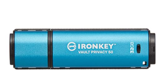KINGSTON 32GB IronKey Vault Privacy 50 USB AES-256 Encrypted FIPS 197 (IKVP50/32GB)