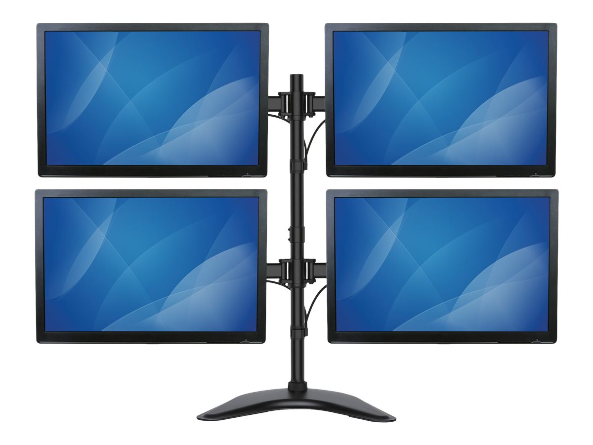 StarTech.com Vierfach-Monitorhalter - Schwenkbar - Verstellbarer 4 Monitorständer - Für VESA Monitore bis zu 27 Zoll (8 Kg) Aufstellung - für 4 Monitore - Schwarz